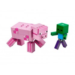 Lego Minecraft 21157 Velká figurka: Prase s malou zombie