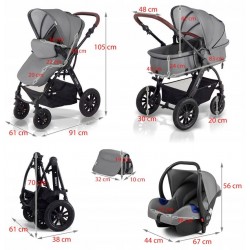 Kinderkraft Kombinovaný 3v1 Moov Black 2019