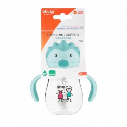 Akuku kouzelná láhev s brčkem a závažím 250 ml grey