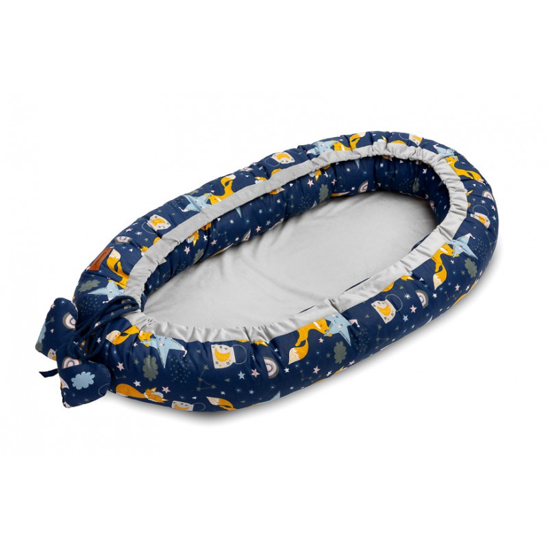 Sensillo hnízdečko pro miminko Velvet 80x45 Navy lišky