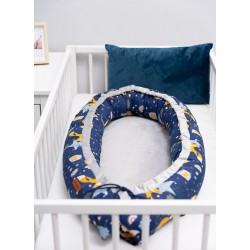 Sensillo hnízdečko pro miminko Velvet 80x45 Navy lišky