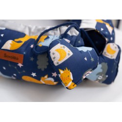 Sensillo hnízdečko pro miminko Velvet 80x45 Navy lišky