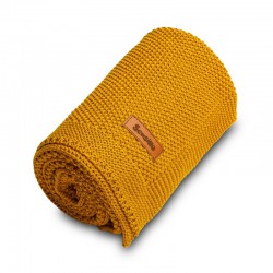 Sensillo Pletená bavlněná deka 100x80 hořčice