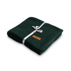 Sensillo Pletená bavlněná deka 100x80 tmavě zelená