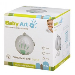 Baby Art Christmas Ball Silver