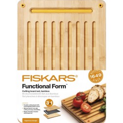 Fiskars Functional Form Sada 3ks bambusových prkének na krájení 35x25x3,8cm