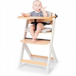 Kinderkraft Jídelní židlička Enock White Wood s polstrováním