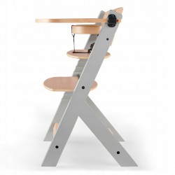 Kinderkraft Jídelní židlička Enock Grey Wood s polstrováním