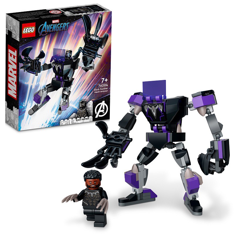 Lego Super Heroes 76204 Black Pantherovo robotické brnění, 124 dílků