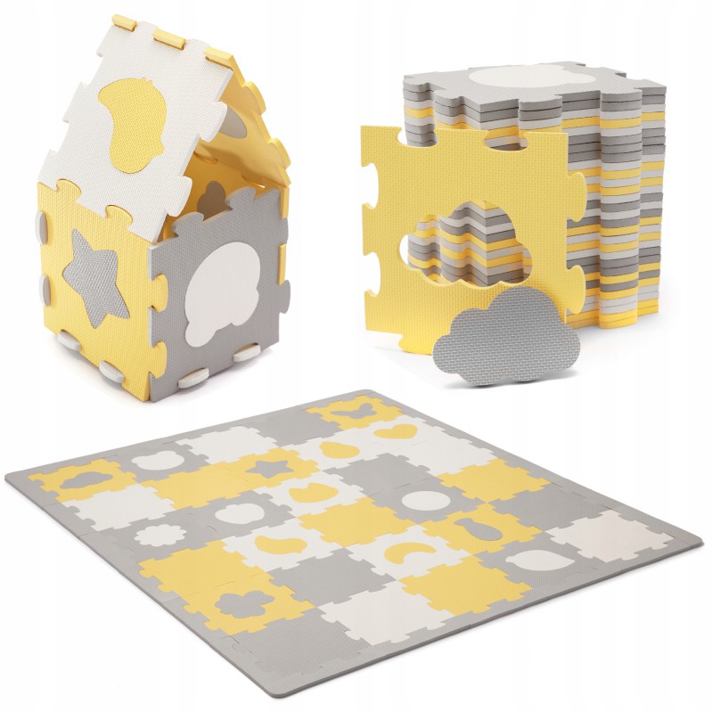 Kinderkraft Pěnové skládací puzzle Luno Yellow shapes