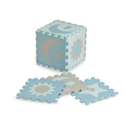 MoMi Hrací podložka NEBE pěnové puzzle modré 9 ks
