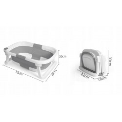 PrimaBobo Skládací vana PrimaBobo COMPACT s teploměrem a polštářkem Grey