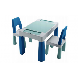 Tega Baby Set Teggi Multifunkční stůl a dvě židle tyrkysový/modrý/šedý