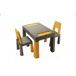 Tega Baby Set Multifunkční stůl a dvě židle muštardový/šedý
