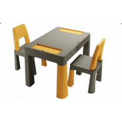 Tega Baby Set Multifunkční stůl a dvě židle muštardový/šedý