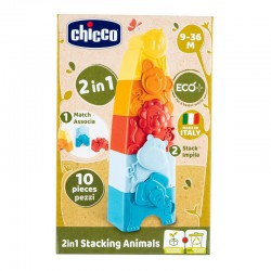 CHICCO ZABAWKI Chicco Eco věž se zvířátky 2v1