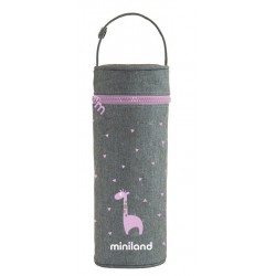 Miniland Termoobal na láhev růžová žirafka...