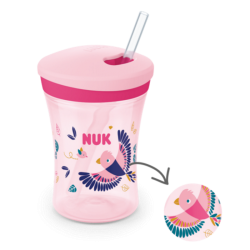 NUK Action Cup 12m+ - hrneček s brčkem s regulací teploty