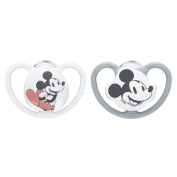 Silikonový dudlík Nuk Space, 18-36 měsíců, 2 kusy, Mickey Mouse