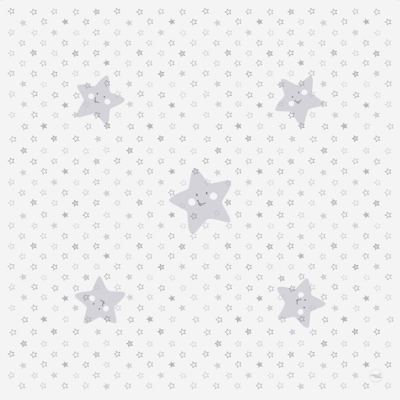 Less mess mat - ochranná podložka (120x120 cm) hvězdy šedé