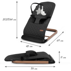 Houpací lehátko Kidwell LARO Black / Wooden