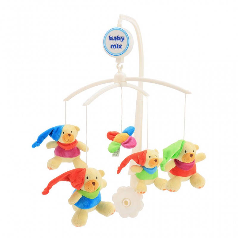 Baby Mix Kolotoč nad postýlku Medvídci s čepičkami Baby Mix Kolotoč nad postýlku Medvídci s čepičkami