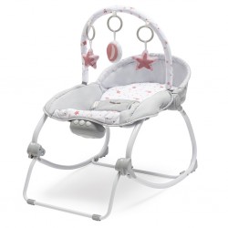 Baby Mix Multifunkční houpací lehátko hvězdičky růžová