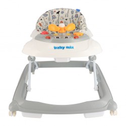 Baby Mix Chodítko volant kolečka světle šedá
