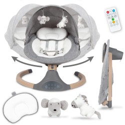 Kidwell LUXI Elektrická Houpačka Lehátko 2v1 Dark Melange / Wooden