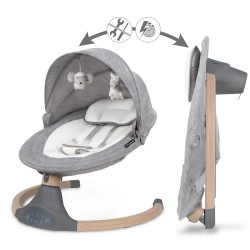 Kidwell LUXI Elektrická Houpačka Lehátko 2v1 Dark Melange / Wooden