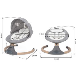 Kidwell LUXI Elektrická Houpačka Lehátko 2v1 Dark Melange / Wooden