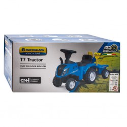 Baby Mix traktor s vlečkou a nářadím New Holland modré