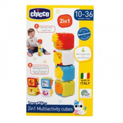 CHICCO Kostky s aktivitami a zvukem 2v1 10m+
