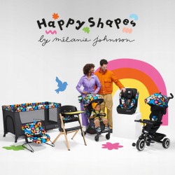 Kinderkraft cestovní postýlka 2W1 JOY 2 HAPPY SHAPES