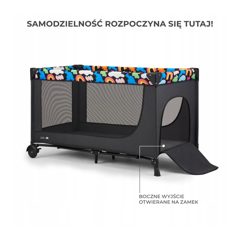 Kinderkraft cestovní postýlka 2W1 JOY 2 HAPPY SHAPES