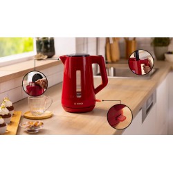 Rychlovarná konvice TWK 1M124 1,7L 2400W Červená