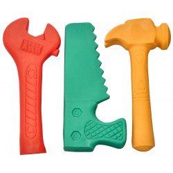 Gumové měkké nářadí Hencz Toys, pastelové - 3 ks