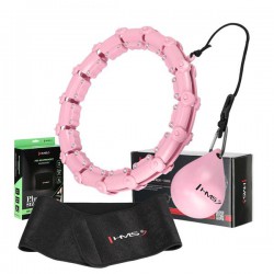 Masážní hula hoop HMS HHW02 se závažím růžová + hubnoucí pás