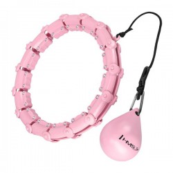 Masážní hula hoop HMS HHW02 se závažím růžová + hubnoucí pás