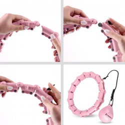 Masážní hula hoop HMS HHW02 se závažím růžová + hubnoucí pás