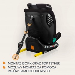 Otočná autosedačka Lionelo Bastiaan One I-SIZE 0-36 kg černá 40-150cm