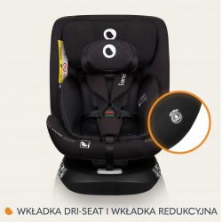 Otočná autosedačka Lionelo Bastiaan One I-SIZE 0-36 kg černá 40-150cm