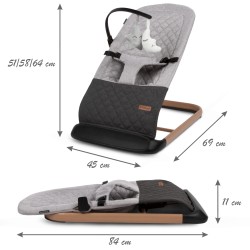 Lehátko Kidwell Laro full grey wooden