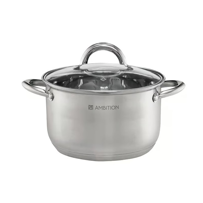 Ocelový hrnec s poklicí AMBITION SOLAR 2,5 L 18 CM