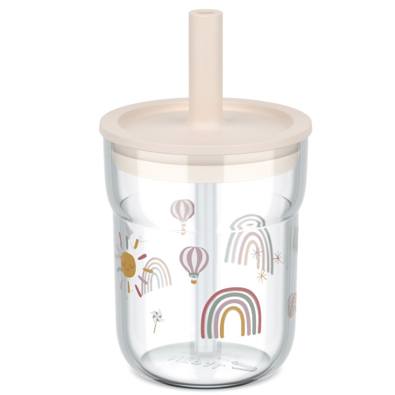 MEPAL Dětská sklenice s brčkem MIO 250ML SUNSHINE&RAINBOW MEPAL Dětská sklenice s brčkem MIO 250ML SUNSHINE&RAINBOW