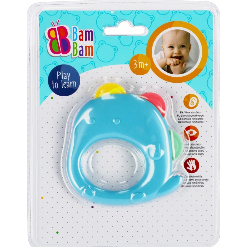 BAM BAM Baby chrastítko a kousátko Slon plast