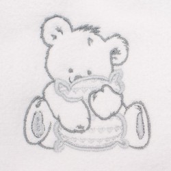 NEW BABY froté osuška s výšivkou a kapucí 100x100 bílá medvěd