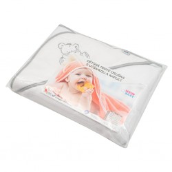 NEW BABY froté osuška s výšivkou a kapucí 100x100 bílá medvěd