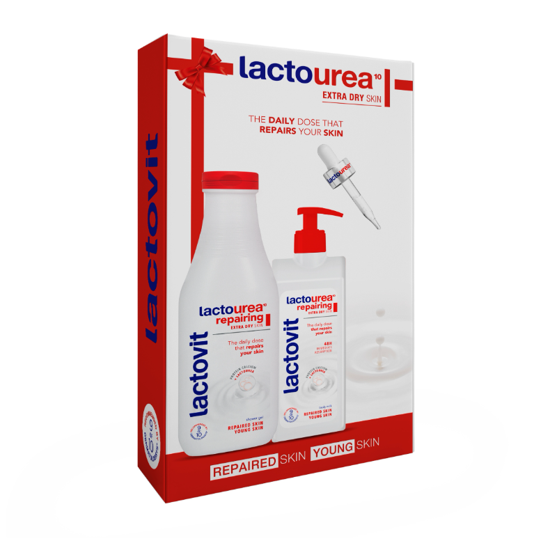 Lactovit Lactourea regenerační tělové mléko 400 ml + regenerační sprchový gel 500 ml dárková sada