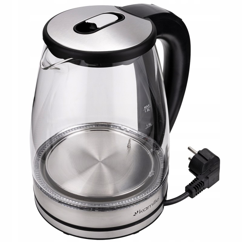 Kamille KM-1740 Skleněná konvice 1,8 L, s více barevným podsvícením a regulací teploty